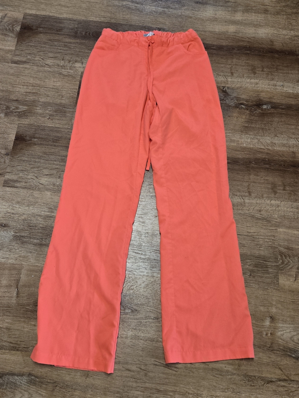 Grey's Anatomy Bright Coral Elastic-Waist Scrub Pants Small Tall